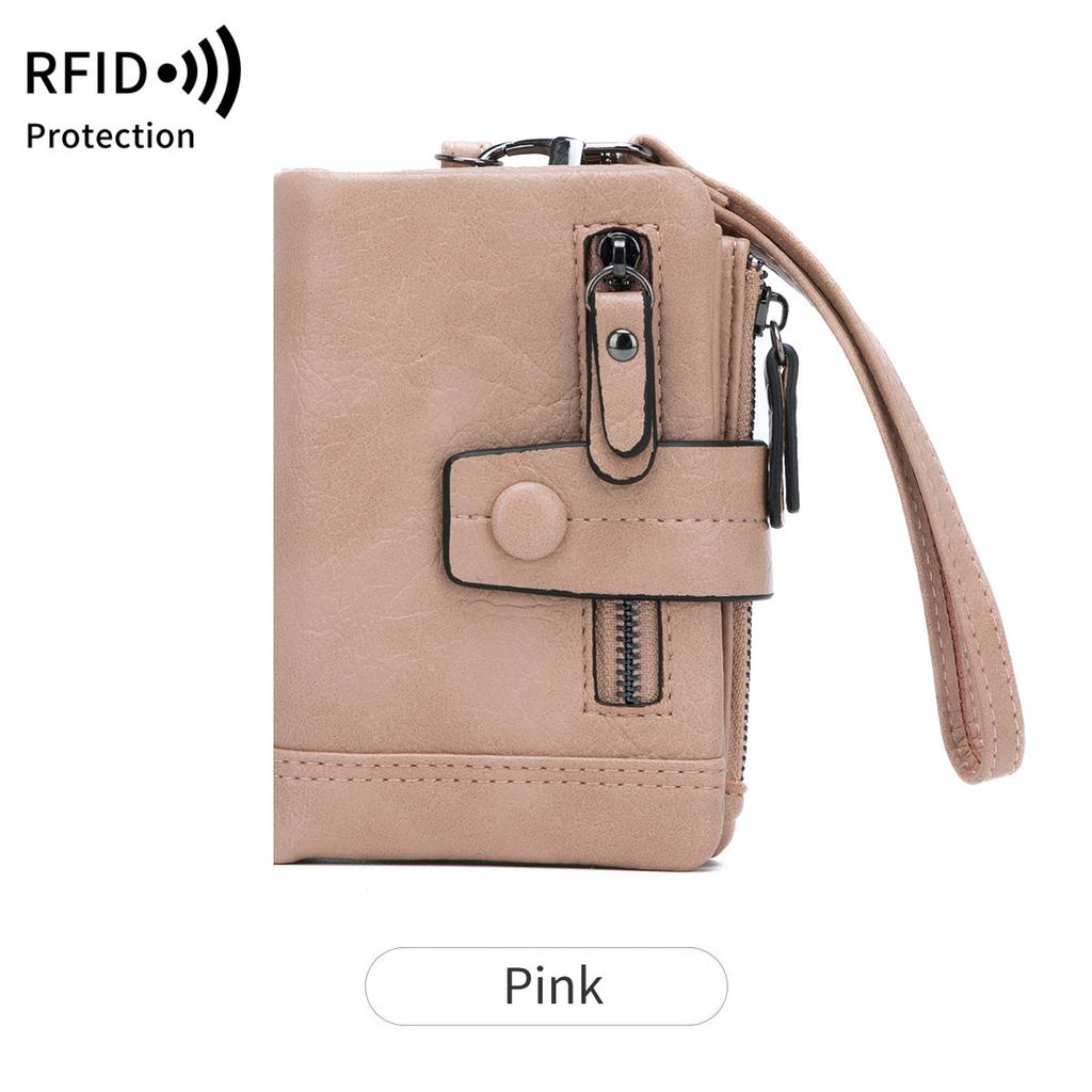 Ny damplånbok mode dragkedja spänne clutch multifunktionell kort växelväska