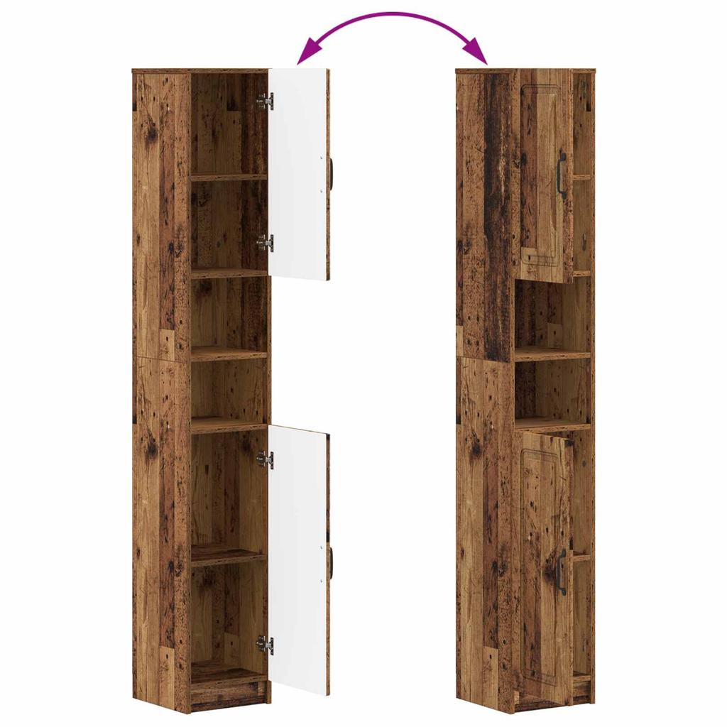 Bathroom Cabinet with Open Shelf UTRECHT Reclaimed Wood