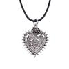 Hamsa Hand Evil Eye Pendant Necklace Spiritual Protection Boho Jewelry With 45cm Leather Chain