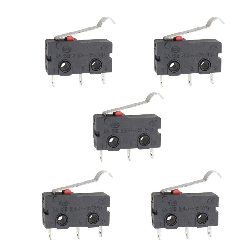Limit Control Microswitch Assembly, KW11 KW12 Contact Button Unit with Black Housing and 5A 125V 250V Rating Body