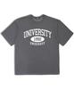 UNDEROFF Oversized Crew Neck University Short Sleeve T-Shirt White Blue