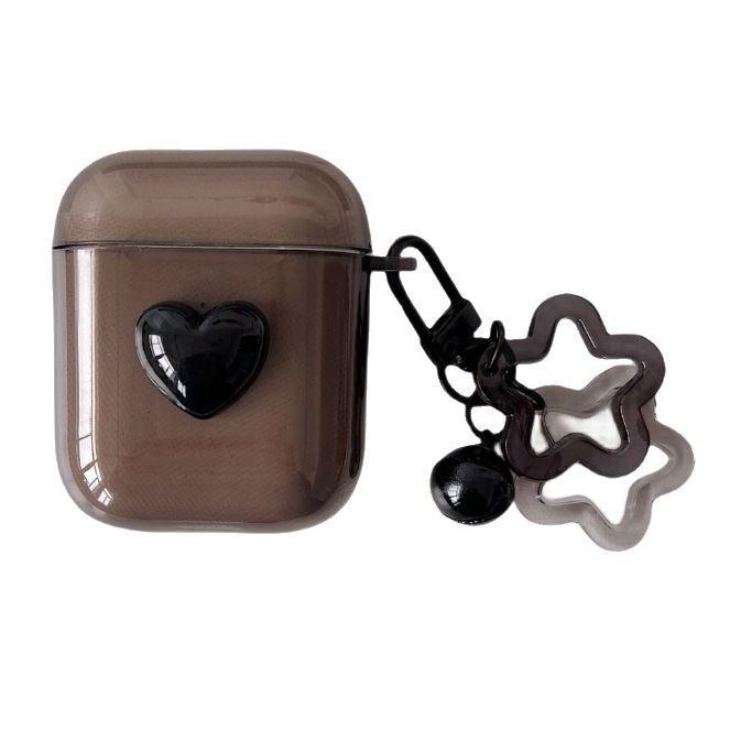 Applicable AirPods 1/1/1/1 Generation Pro1 Apple Wireless Bluetooth Headset Case Protective Case Black Love