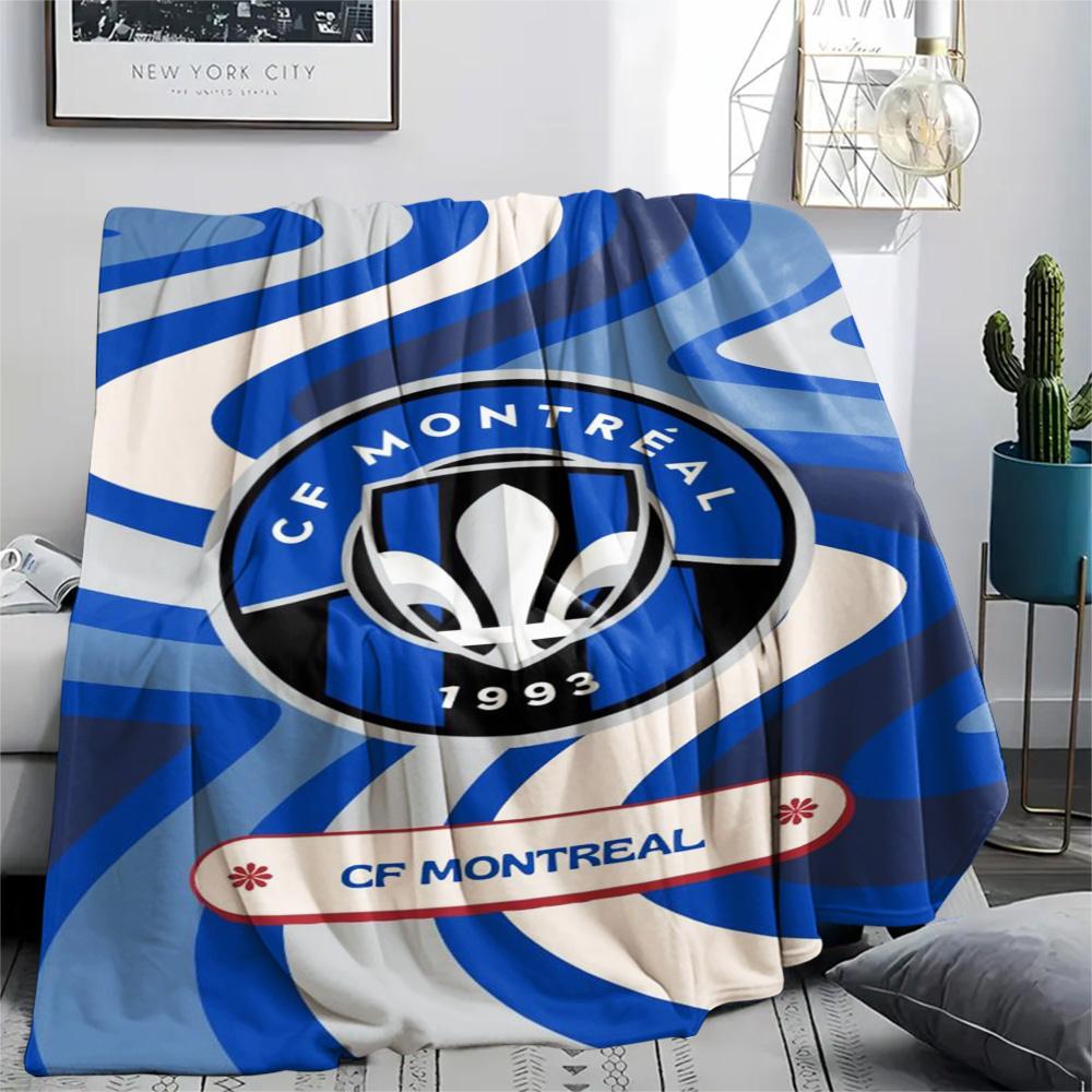 1Pc CF Montreal Print Flannel Blanket High Quality Warm Comfortable Cover for All Seasons Perfect for Gifts Home Decor