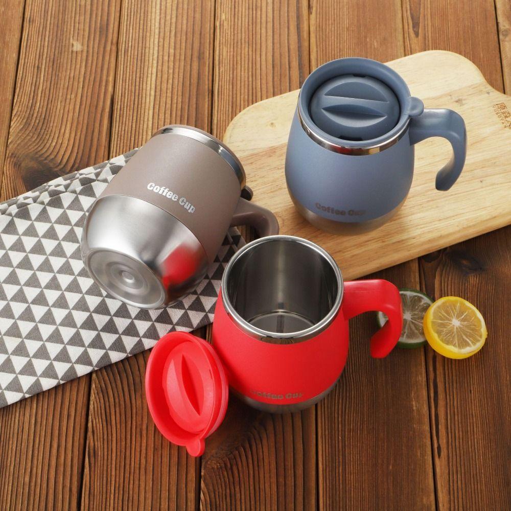 Double-Wall Insulated Coffee Mug 500ML Stainless Steel Thermos Vacuum Thermal Cup  Home Use