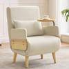 3-in-1 Convertible Chair with Sleep Function, Wooden Tray, Padded Folding, Lounge Chair, Single Bed, Suitable for Living Room, Bedroom, Office, Etc.