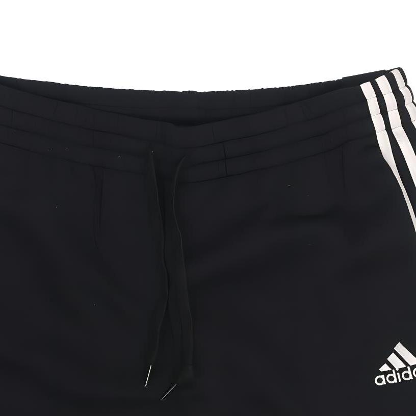 Adidas 3-Stripes Tapered Cuff Mid-Rise Knit Joggers Men Bottoms Black GK8821