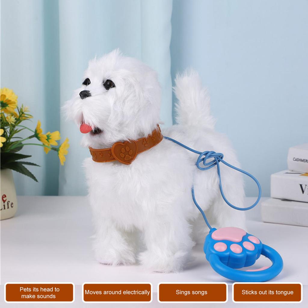 Cute Plush Pet Dog Wags Its Tail Simulation Plushie Interactive Toy Barks Stuffed Animal Toys For Kids Toddlers Educational