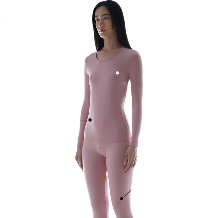 HLA [Xiao Huo Air8] Thermal Underwear Unisex Double-Sided Fleece 230g Antibacterial Heating Patch Autumn Shirt and Pants Set