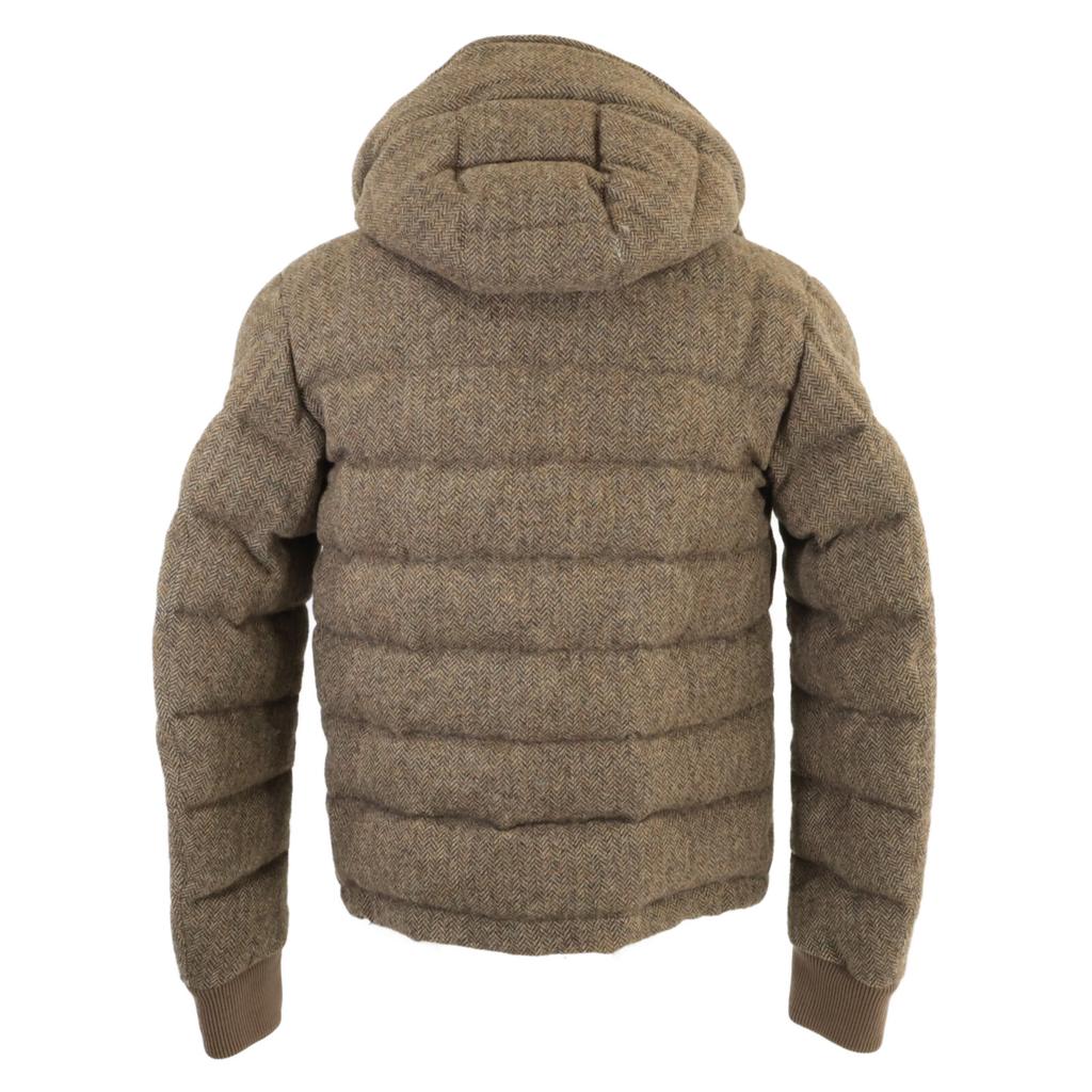Moncler FLORIAN Florian Herringbone Hooded Down Jacket 2 BrownUsed