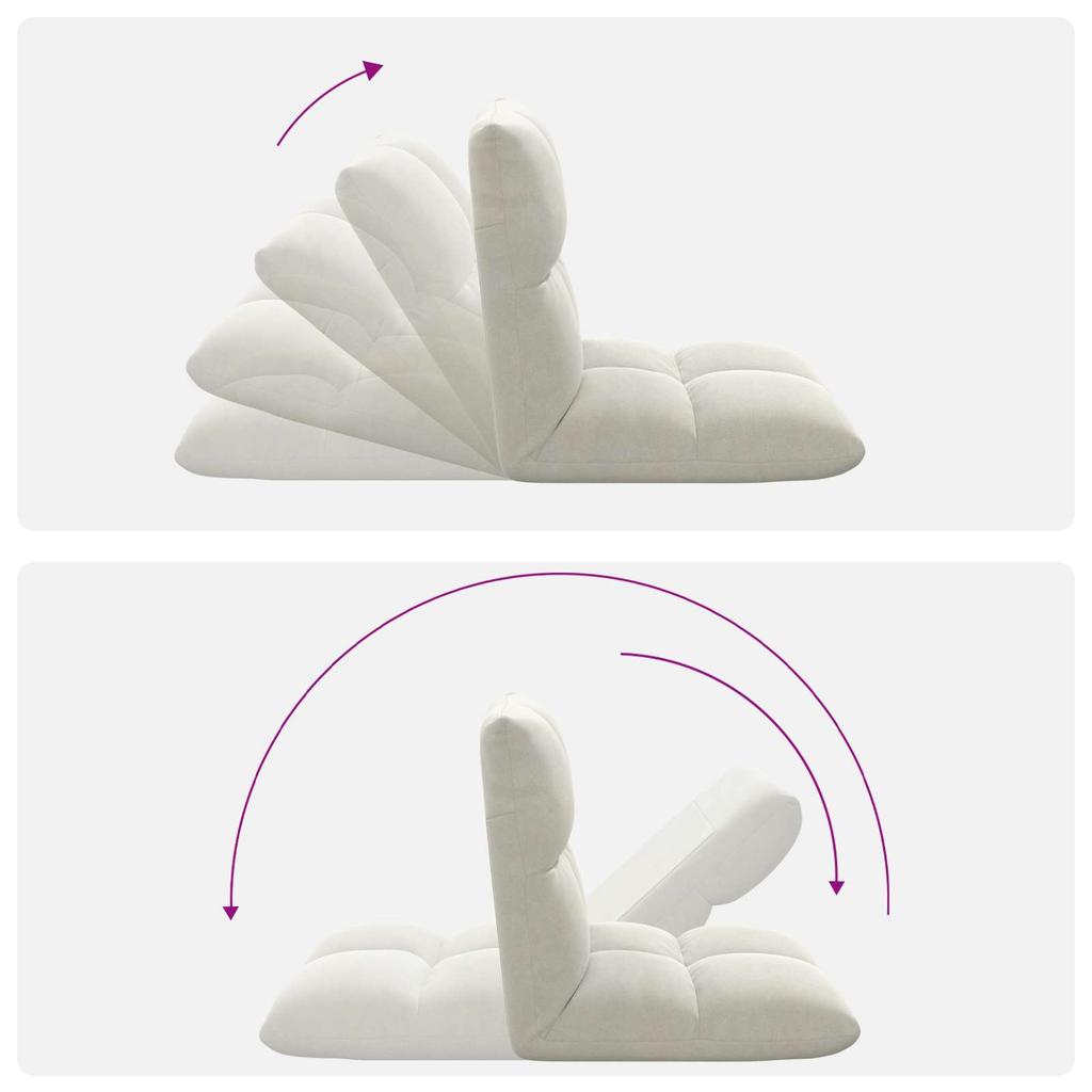 Adjustable Footstool Cream Velvet