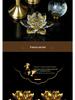 Copper LED Crystal Lotus Multi-Color Buddha Offering Lamp for Home Worship