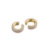 Ipc Round C Shape Cartilage Clip Earrings For Women Fake No Pierced Earrings Aaaa Zirconia Geometric Jewelry Gold  Color