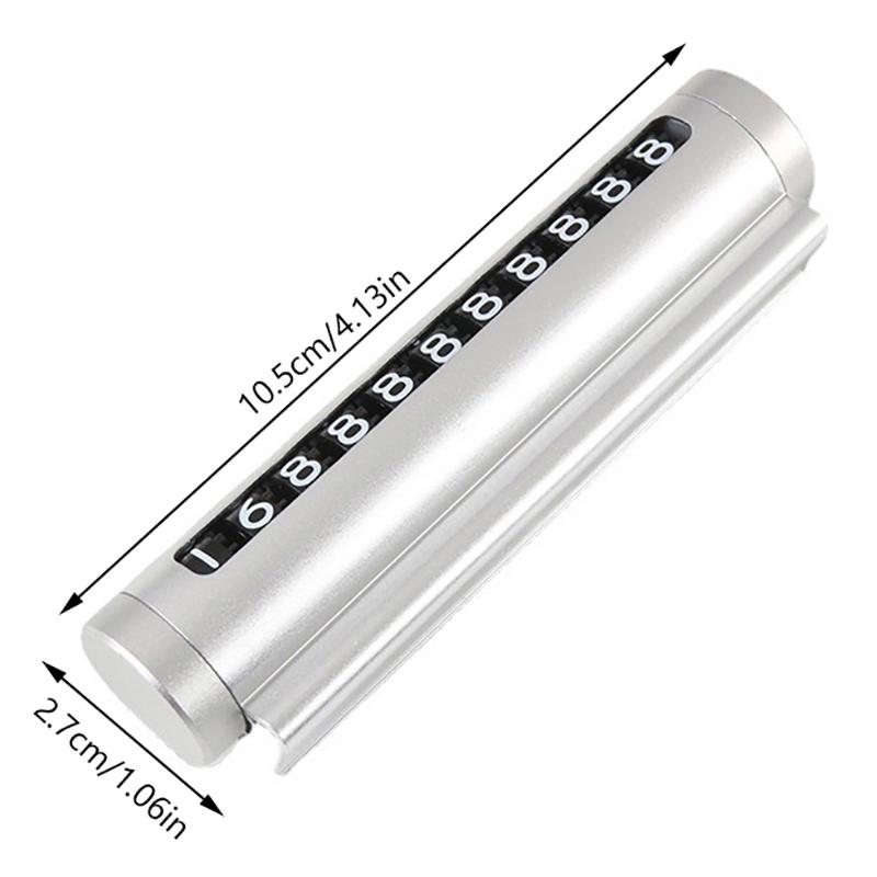 2024 New Metal Car Temporary Parking Card Rotate Phone Number Plate Aluminum Stickers Park Stop In Car-Styling Auto Accessories
