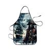 Classic Pirate Apron, Adjustable Waterproof Polyester Kitchen Apron For Men And Women Cooking, Baking, BBQ, Coffee Shop, Housewarming Gift, 25x29 Inch