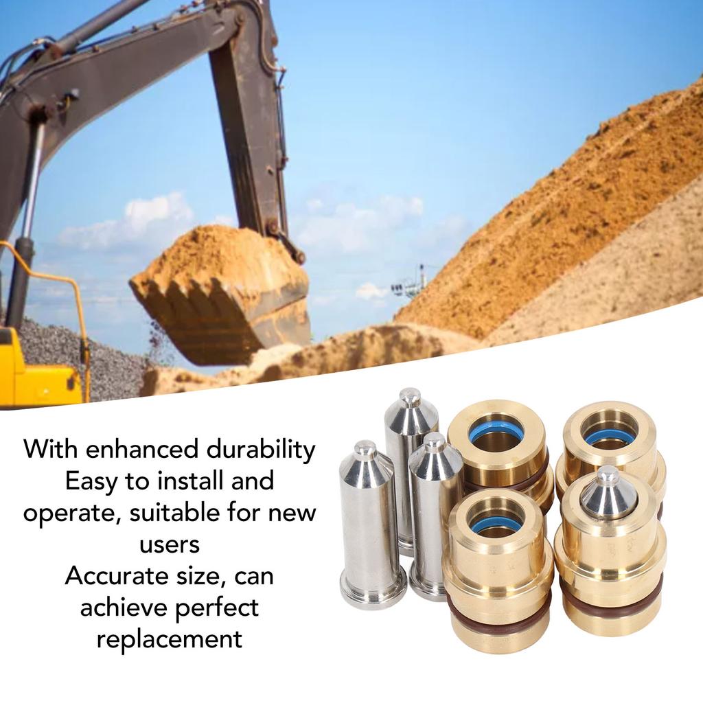 4PCS Excavator Joystick Control Valve Rubber Sealing Brass Alloy Steel Heat Resistance Pusher Valve for Bulldozer