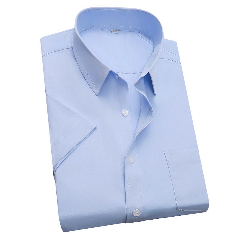Men's Versatile White Shirt - Long/Short Sleeve, Non-Iron, Striped, Casual To Formal Wear