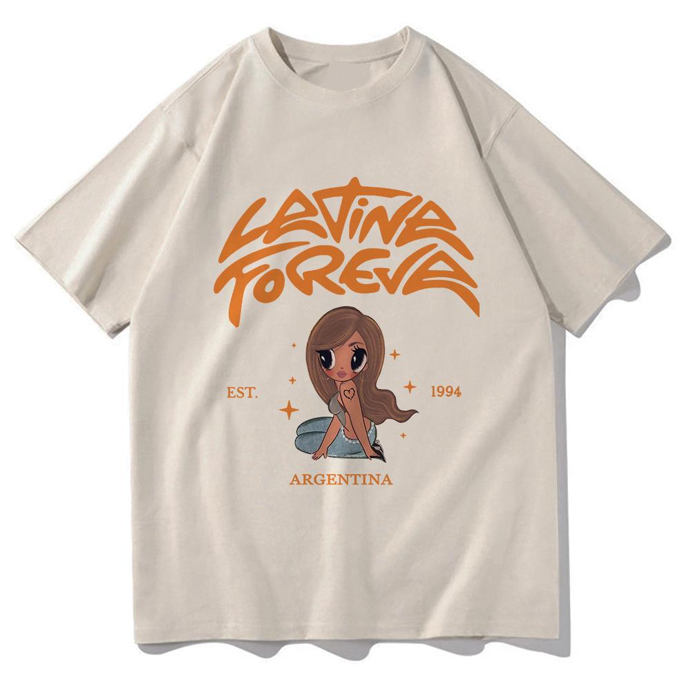 Fashion Karol G LATINA FOREVA T Shirt 2025 New Song Retro Men/women Clothing Harajuku Clothes Summer Cotton Graphic T Shirts