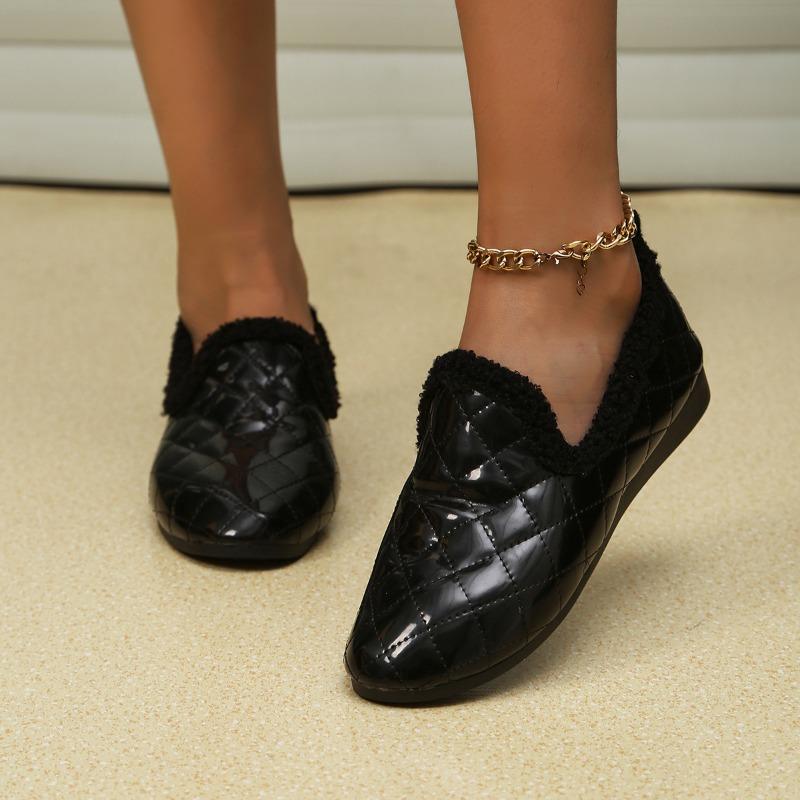 

Осень и зима новая бархатная теплая неглубокая шапка-бини обувь женская ленивая на одном педале плоская женская обувь 36 чёрный