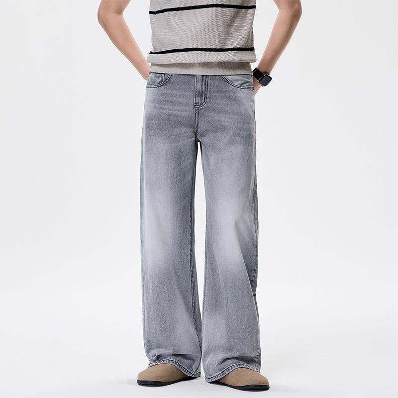 New American retro A-shaped jeans, old washed micro-pull pants, loose and versatile commuting and thin
