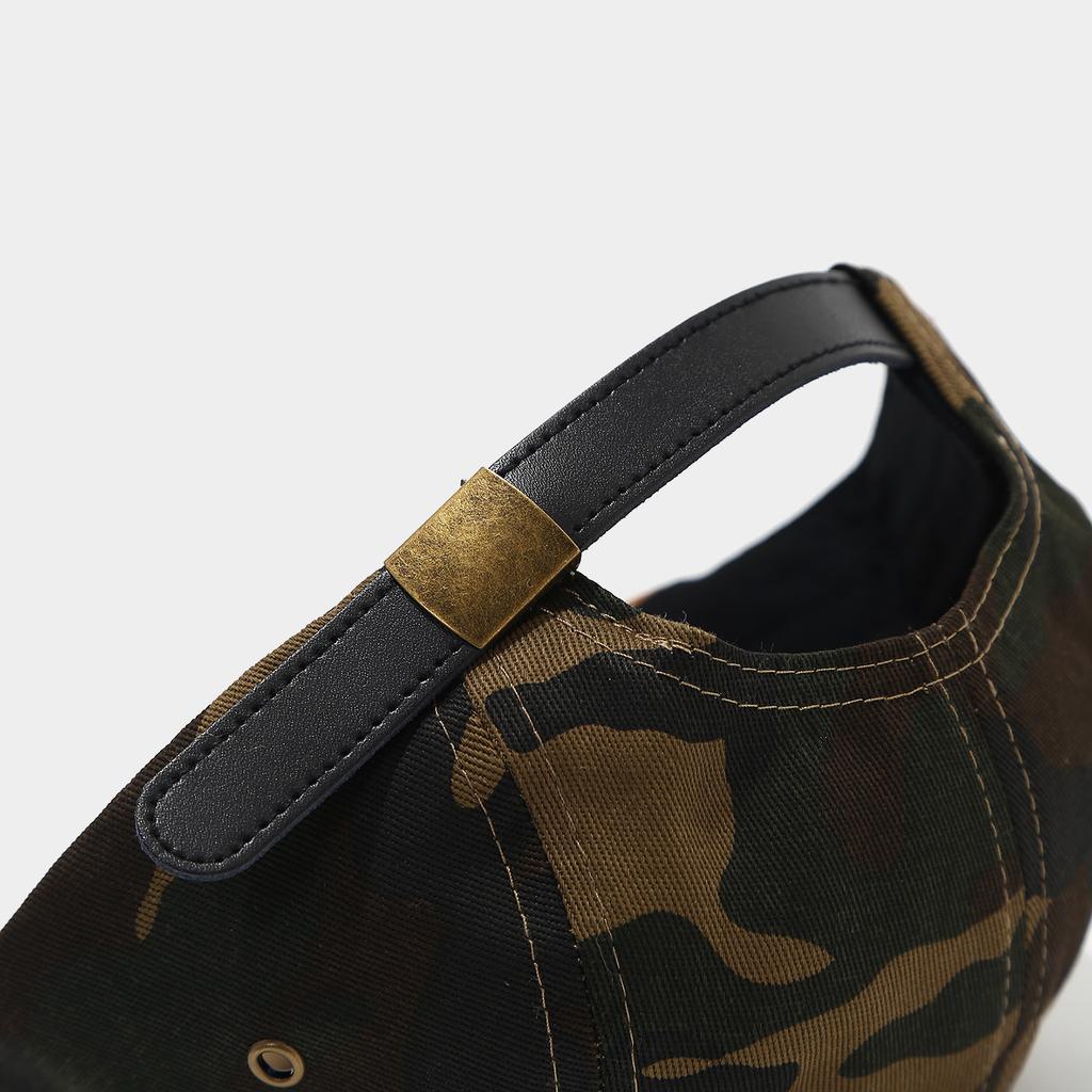 American Retro Camouflage Imitation Suede Brim Five-piece Hat Men's and Women's Hip-hop Hat Flat Brim Street Versatile Trend Cap
