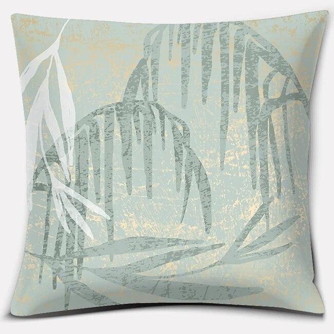 Grüne Blumenserie Heim- und Bürodekoration Kissen Schlafzimmer Sofa Auto Kissenbezug Kissenbezug