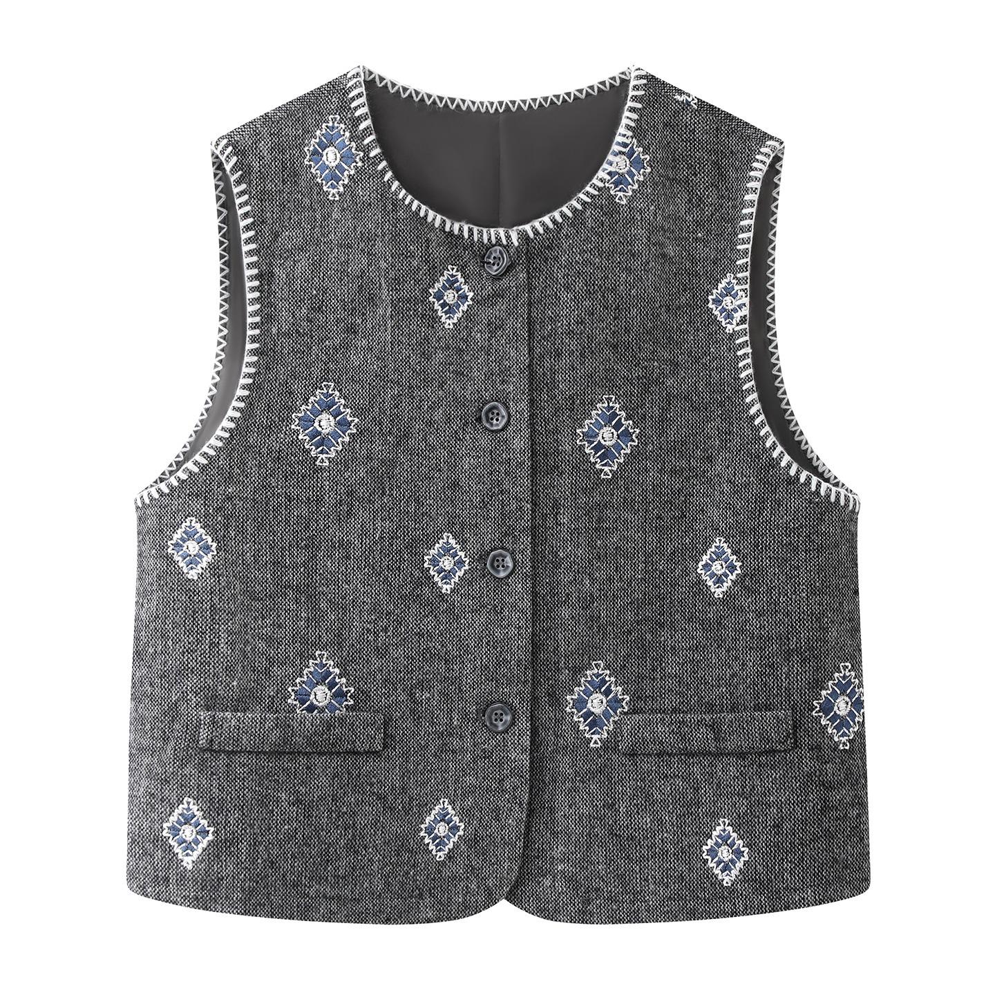 2026 Spring Ethnic Style Women s Vest & Half Skirt Two-Piece Set Small