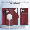 3 in 1 Detachable Magnetic Wallet Leather Case For iphone 16 Pro Max 15 Plus 13 12 16E Cash Cards Holder Bag For Magsafe Cover