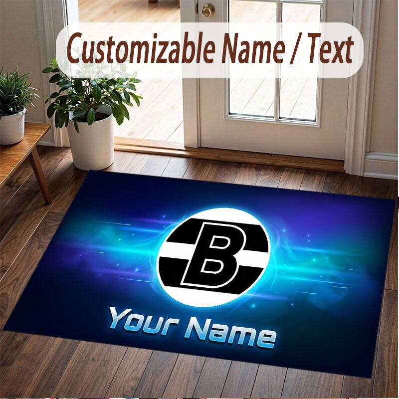 Custom Rug Borussia Mönchengladbach Pattern Print Name Text Soft Non‑Slip Floor Carpet for Home Indoor Decoration