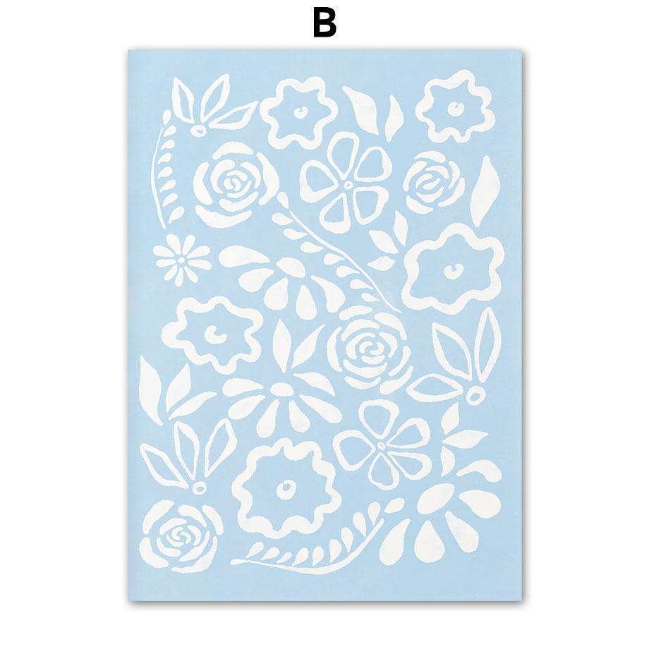 

Синий цветочный рынок Минимализм настенное искусство холст картины скандинавские постеры и принты абстрактные настенные картины для декора гостиной 21cm×30cm NoFrame