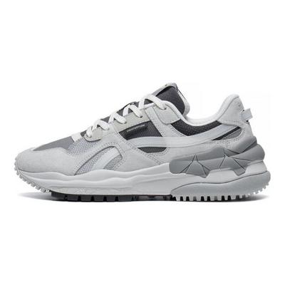 Li Ning Origin CF Atmungsaktiv Abriebfest Low-Top Sportliche Freizeitschuhe Damen Sneaker Grau Schwarz AGCT172-3