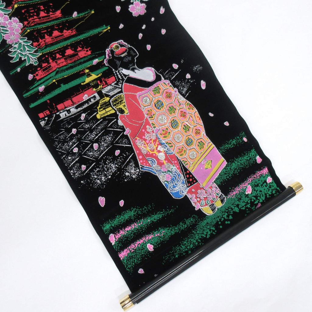 Wall Hanging Tapestry 80cm Pagoda and Maiko Five-Story 303-102