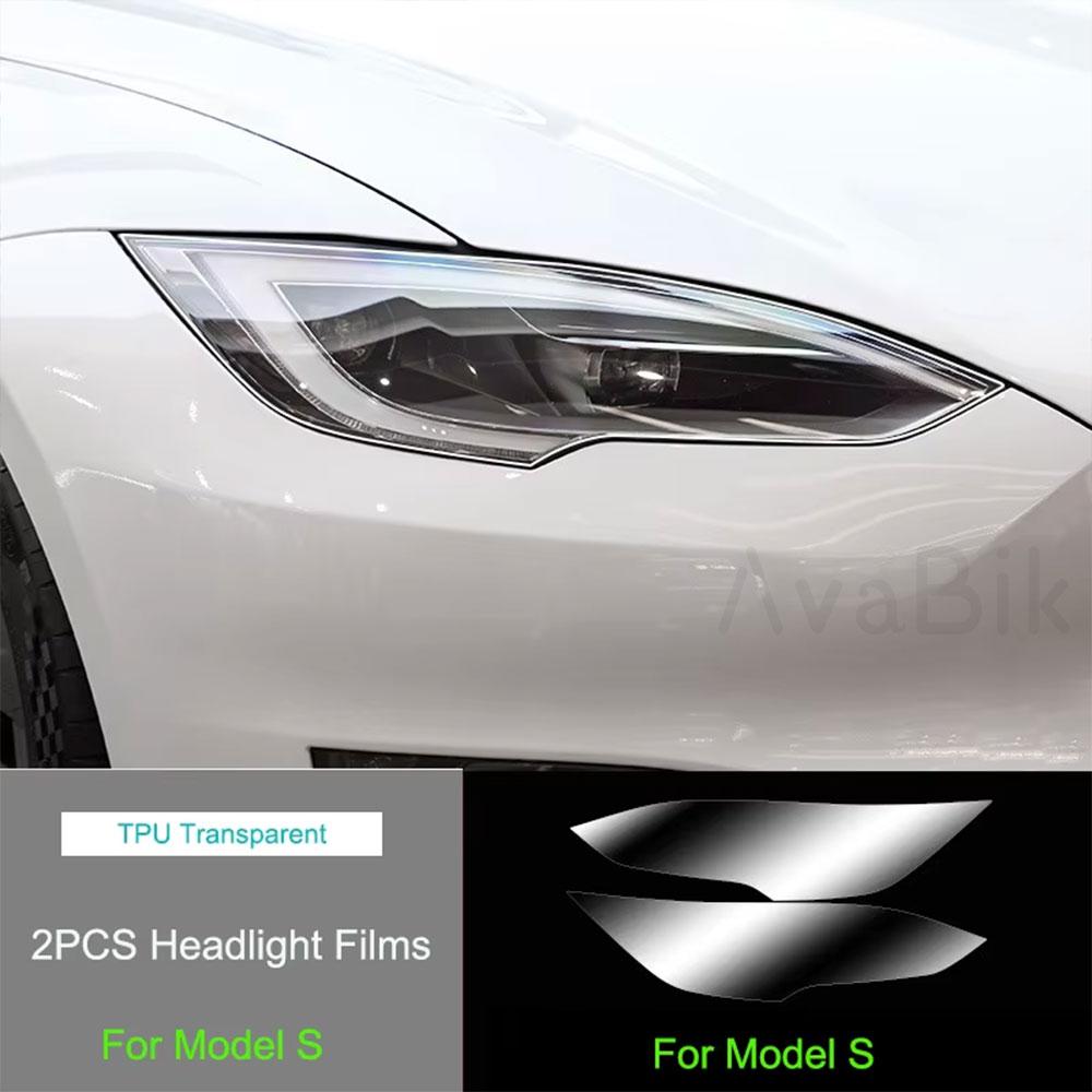 TPU Blackened Headlight Taillight Foglight Protective Film for Tesla Model X  For Model S 2024 Black Color Changing Films