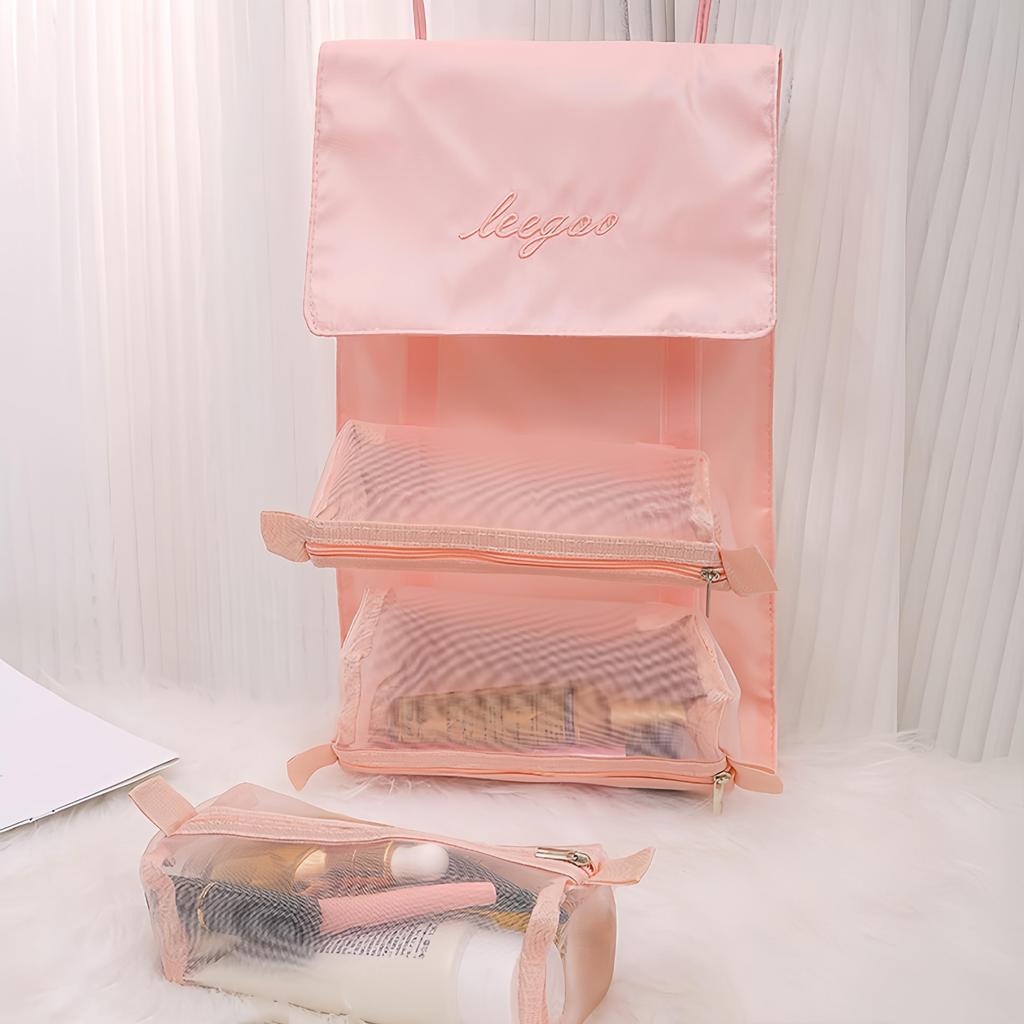 Detachable Makeup Bag Simple Women's Foldable Travel Cosmetic Storage Organizer Wash Bag Toiletry Bag