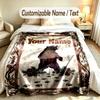 Coperta Personalizzata Tema Orsacchiotto Nome e Testo Personalizzati Morbida Calda Coperta da Divano Decorazione per la Casa