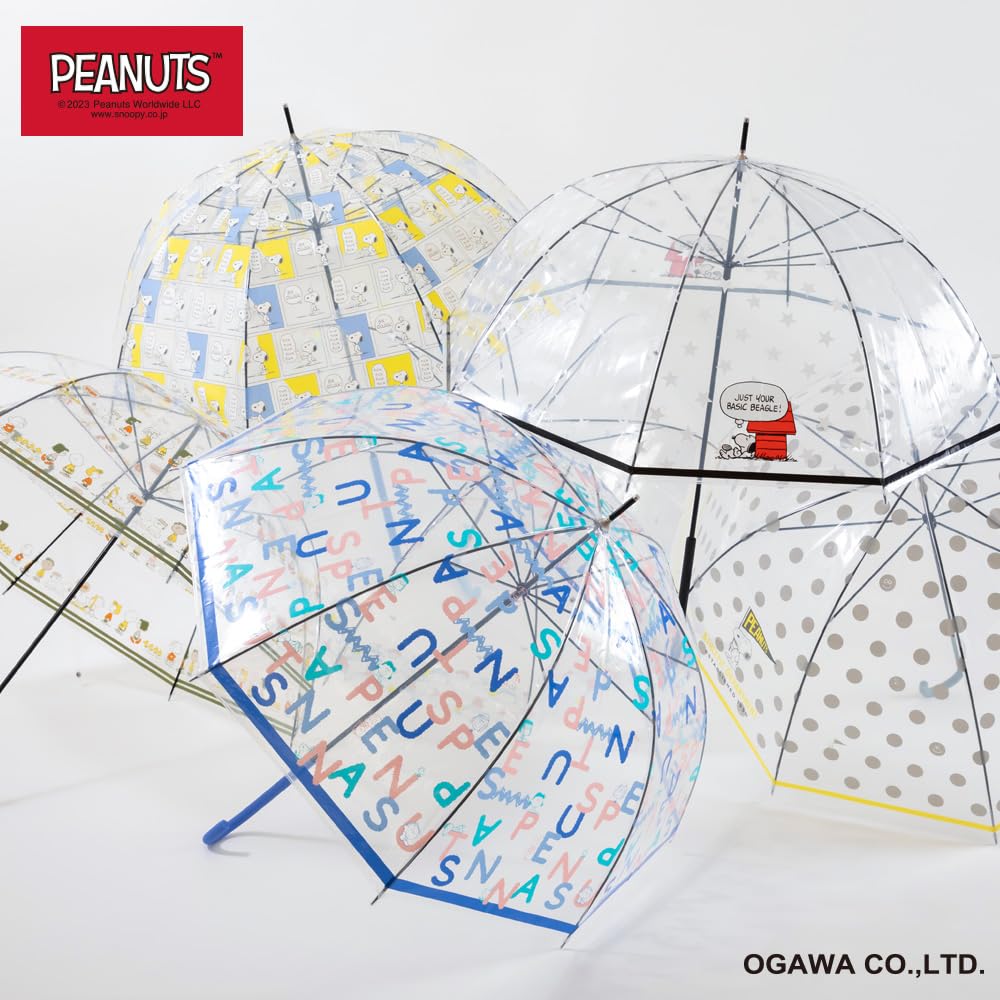 Ogawa Snoopy Vinyl Peanuts Basic 8 Safety Manual 72059 Women's Umbrella, Beagle, 59cm, Ribs, Opening,