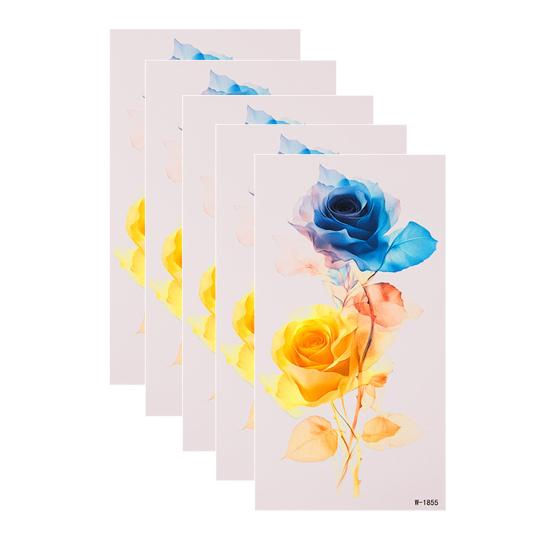 huaqianguhh 5 Sheets Butterfly Tattoo Stickers, Waterproof Temporary Flower Tattoos, Colorful Face Body Tattoos for Parties Night Club Music Festival