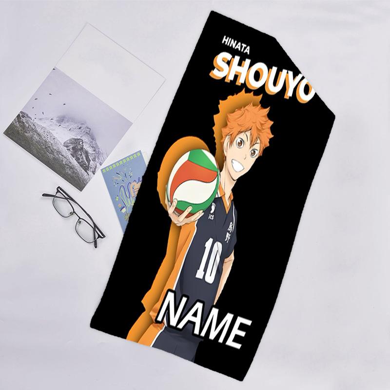 1pc Haikyuu4 Beach Towel with Custom Name, Beach/Swimming/Bath/Picnic/Camping Towel, Suitable for Seaside Beaches