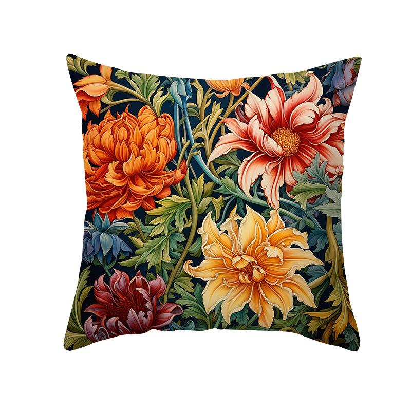 New Classic Flower Pillow Cover European Retro Style Sofa Cushion Cover Living Room Bedroom Decorative Cushion Cover