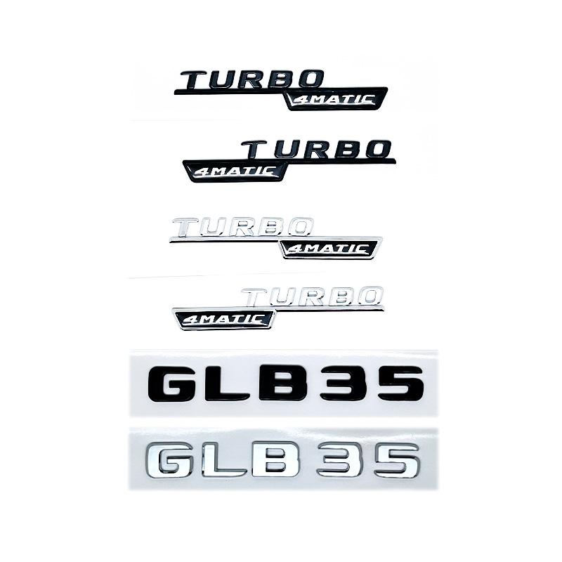 3D ABS Black Logo GLB35 Letters Turbo 4matic Emblem AMG Badge Car Rear Star Sticker For Mercedes r2 GLB35 AMG X247 Accessories r2