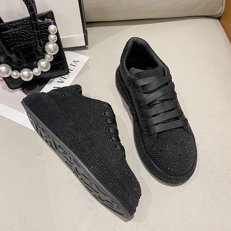 Fashion Fashion Women's Casual Shoes Water Diamond Thick Bottom Women's Sparkling Crystal Luxury Sports Shoes Designer Vulcanized Shoes