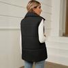 Cotton Vest Women's Autumn and Winter Drawstring Stand-up Collar Sleeveless Cotton Vest  Jacket