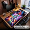 Neon Abstract Theme Custom Mouse Pad Personalized With Name Text Customized Desk Mat For Office Home Decor
