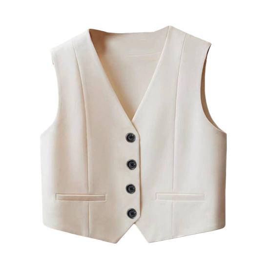 Dámská vesta Vintage bez rukávů Elegantní oblek Ležérní zapínání na knoflíky Výstřih do V Tuxedo vesta pro každodenní nošení Kancelář Rande Ulice