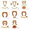 Lion Role Play Outfit Halloween Costume Face Sticker Headband Tail Skirt for Children Adult Cosplay