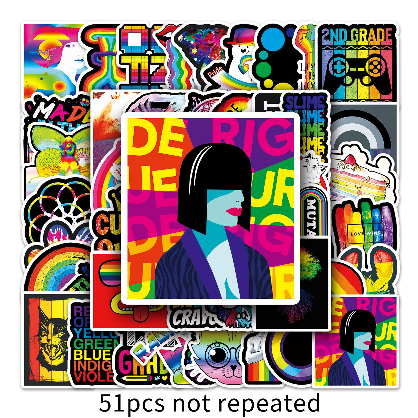 50 Colorful Cartoon Graffiti Stickers for Suitcase & Laptop
