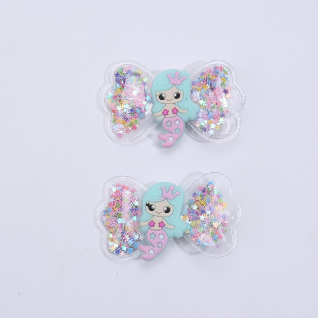 2 Stück Mode Meerjungfrau Haarspangen für Mädchen Cartoon Bunte Haarnadeln Baby Kinder Dekorative Haarspangen Niedliche Boutique Haaraccessoires