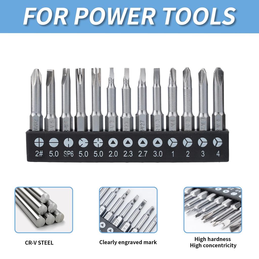 5/7/13Pcs Special Shaped Screwdriver Set 50mm U-shaped Y-Type Triangle Inner Cross Three Points Screwdriver Bit Tool Garden Tool