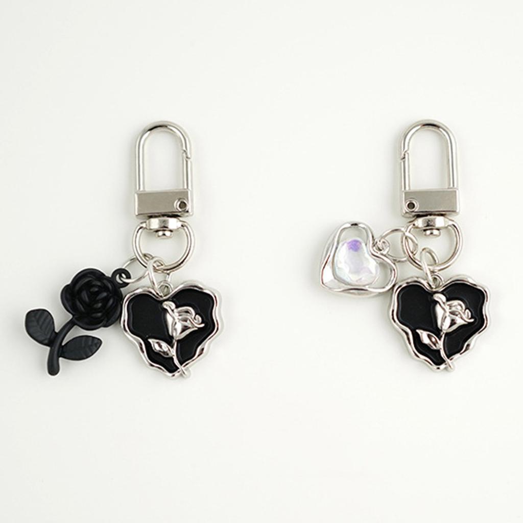 Elegant Love Rose Keyrings Multifuntional Key Ornament Fashion Bag Charm Flower Keychain Gift for Fashion Enthusiasts