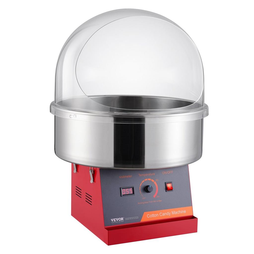 Electric Cotton Candy Machine, 1000W Candy Floss Maker, Commercial Cotton Candy Machine with Cover, Stainless Steel Bowl, and Sugar Scoop, Perfect for