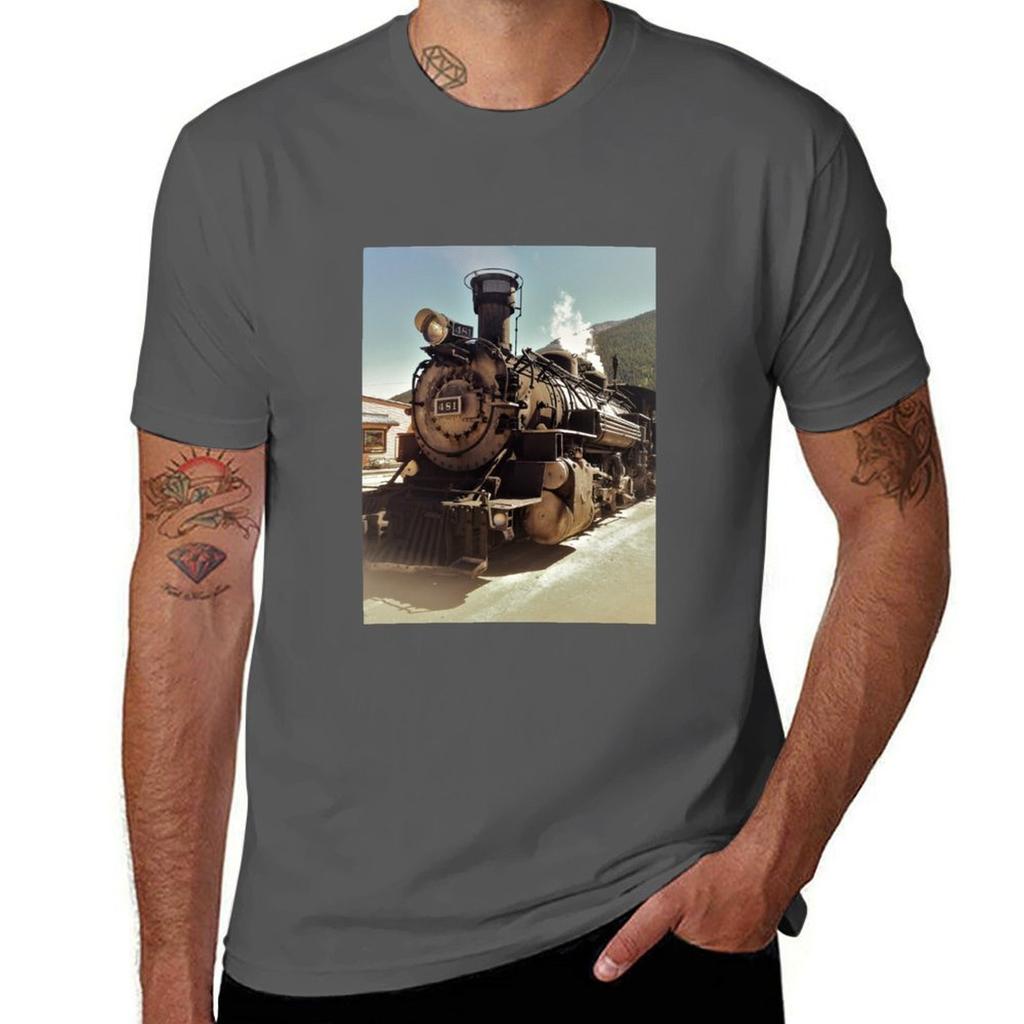Durango To Silverton Narrow Gauge Railroad Engine Tshirt Work Wear Lightweight Tee